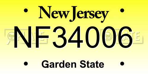 NF34006 New Jersey License Plate