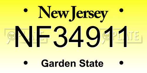 NF34911 New Jersey License Plate