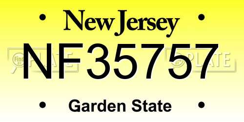 NF35757 New Jersey License Plate
