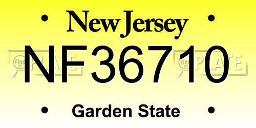 NF36710 New Jersey License Plate