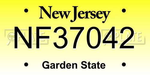 NF37042 New Jersey License Plate