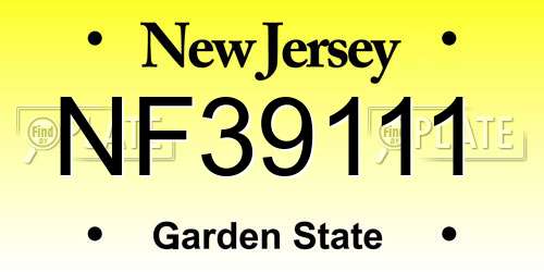 NF39111 New Jersey License Plate