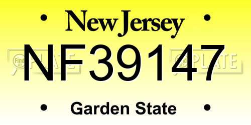 NF39147 New Jersey License Plate