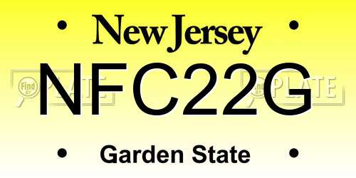 NFC22G New Jersey License Plate