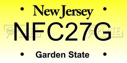 NFC27G New Jersey License Plate