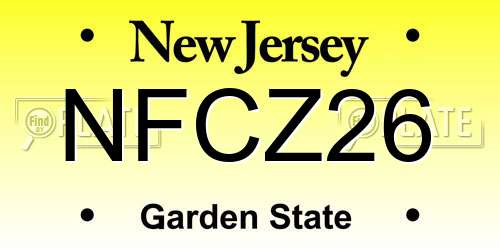 NFCZ26 New Jersey License Plate