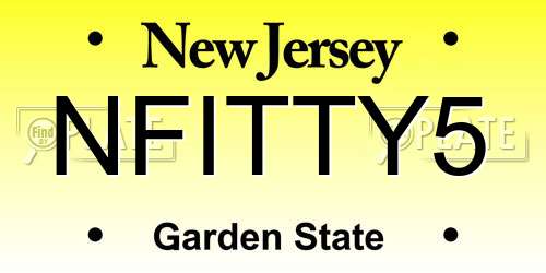NFITTY5 New Jersey License Plate