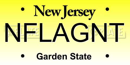 NFLAGNT New Jersey License Plate