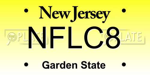 NFLC8 New Jersey License Plate