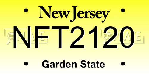 NFT2120 New Jersey License Plate