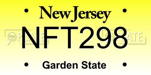 NFT298 New Jersey License Plate