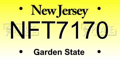 NFT7170 New Jersey License Plate