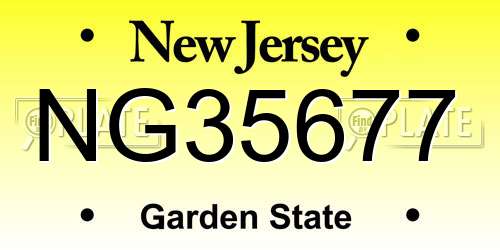 NG35677 New Jersey License Plate