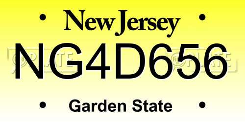 NG4D656 New Jersey License Plate
