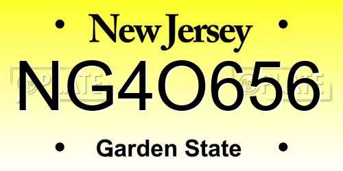 NG4O656 New Jersey License Plate