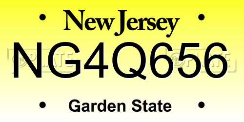 NG4Q656 New Jersey License Plate