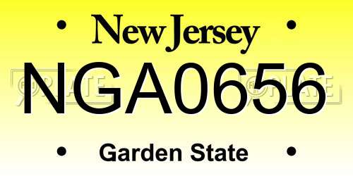 NGA0656 New Jersey License Plate