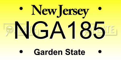 NGA185 New Jersey License Plate