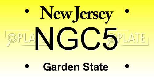 NGC5 New Jersey License Plate