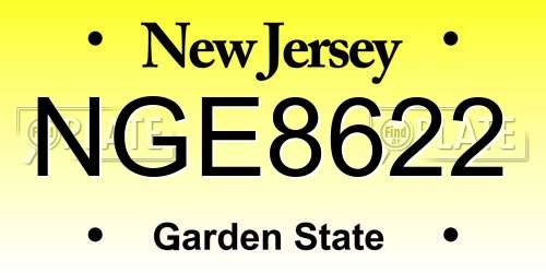 NGE8622 New Jersey License Plate