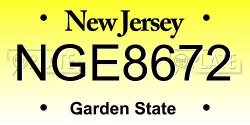 NGE8672 New Jersey License Plate