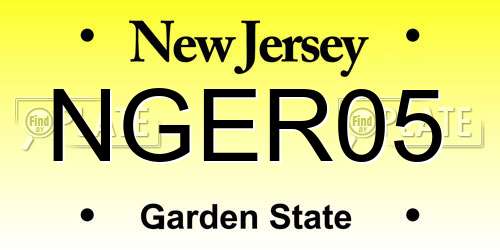NGER05 New Jersey License Plate