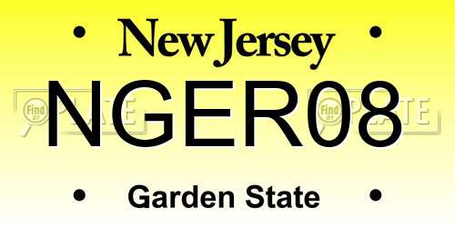 NGER08 New Jersey License Plate