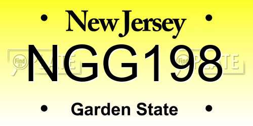 NGG198 New Jersey License Plate