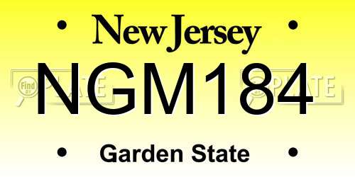 NGM184 New Jersey License Plate