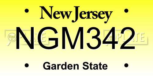 NGM342 New Jersey License Plate