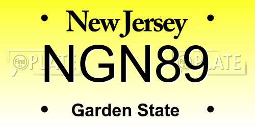NGN89 New Jersey License Plate