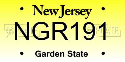 NGR191 New Jersey License Plate
