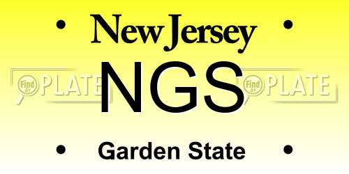 NGS New Jersey License Plate