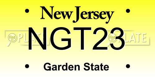NGT23 New Jersey License Plate