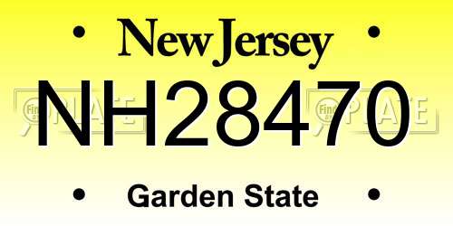 NH28470 New Jersey License Plate