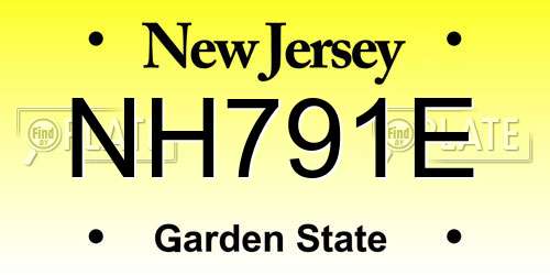 NH791E New Jersey License Plate