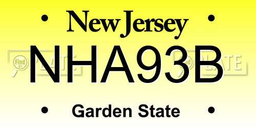 NHA93B New Jersey License Plate