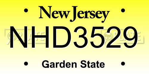 NHD3529 New Jersey License Plate