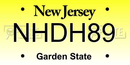 NHDH89 New Jersey License Plate