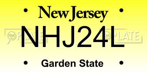 NHJ24L New Jersey License Plate