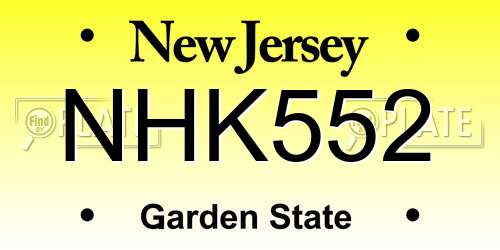 NHK552 New Jersey License Plate