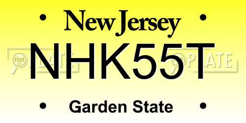 NHK55T New Jersey License Plate
