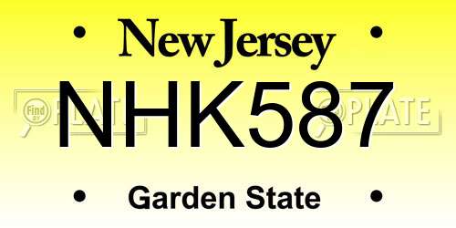 NHK587 New Jersey License Plate