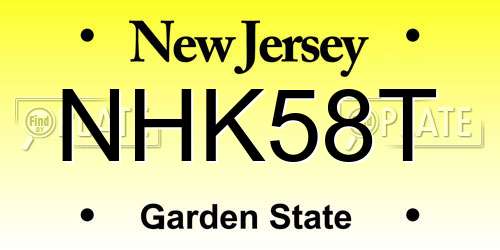 NHK58T New Jersey License Plate