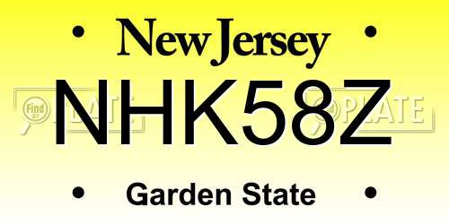 NHK58Z New Jersey License Plate