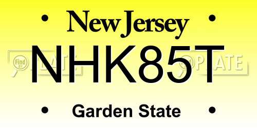 NHK85T New Jersey License Plate