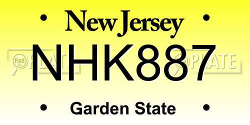 NHK887 New Jersey License Plate