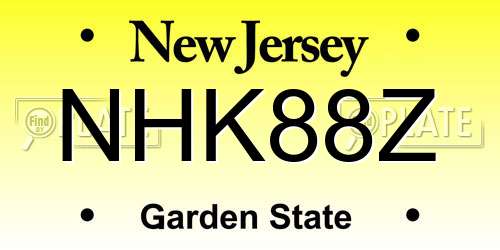 NHK88Z New Jersey License Plate