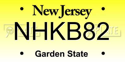 NHKB82 New Jersey License Plate