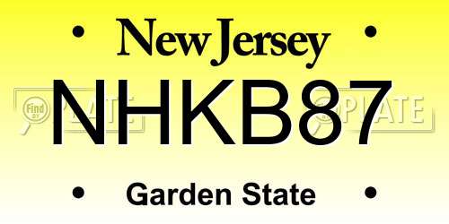 NHKB87 New Jersey License Plate